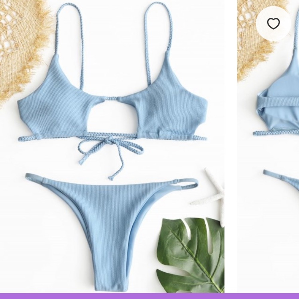 Zaful blue cutout bikini